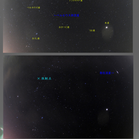 ペルセウス座流星と散在流星
