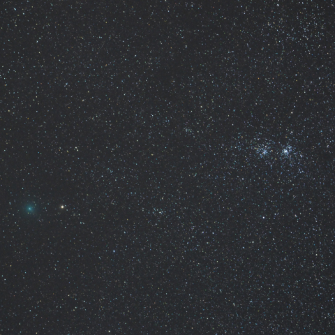 ハートレー彗星と二重星団