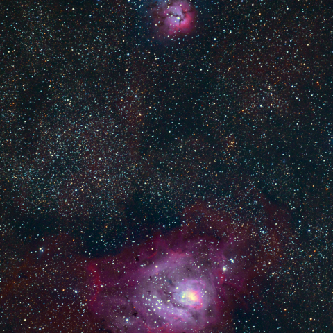 干潟星雲M8と三裂星雲M20