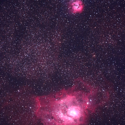 干潟星雲（M8）と三裂星雲（M20）