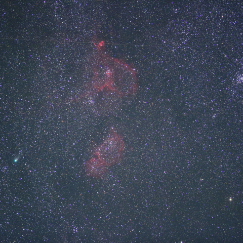 ジャコビニ・チンナー彗星と二重星団