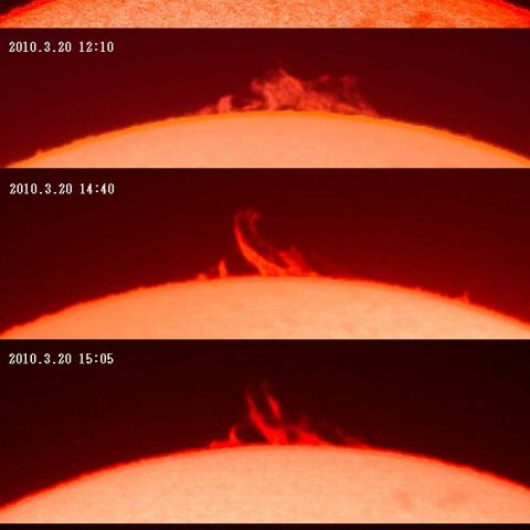 ２０日のプロミネンス形状変化