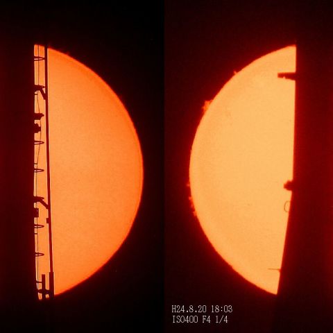 一日間での太陽の動き