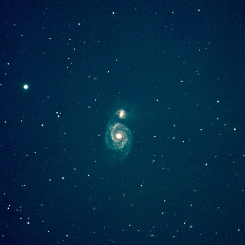 京都市左京区で撮ったＭ51（子持ち銀河）