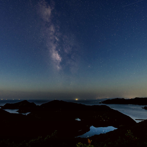 天の川とハートの入江　南伊勢町 見江島展望台