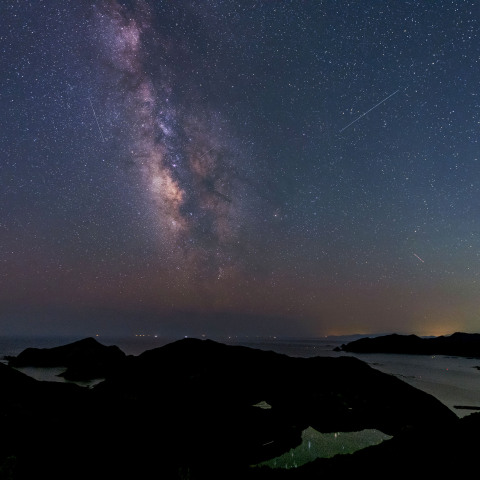 天の川とハートの入江　南伊勢町 見江島展望台