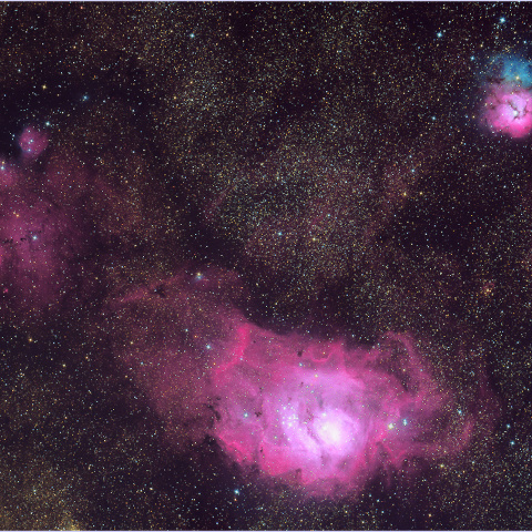 M20:三裂星雲＆M8:干潟星雲と猫の手