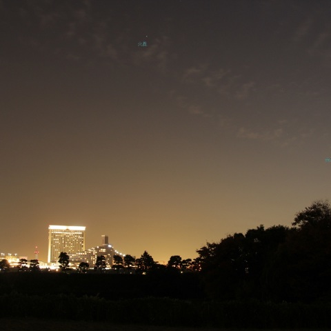 東京お台場で火星、金星