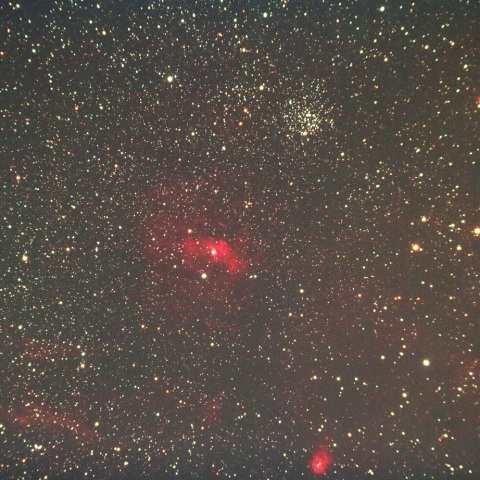 光害地でのシャボン玉星雲とM52