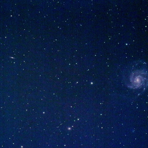 光害地でのM101と周辺の銀河