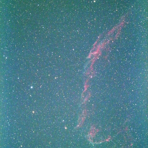 光害地での網状星雲NGC6995