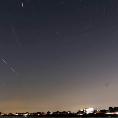 伊佐沼の頭上に北天運動