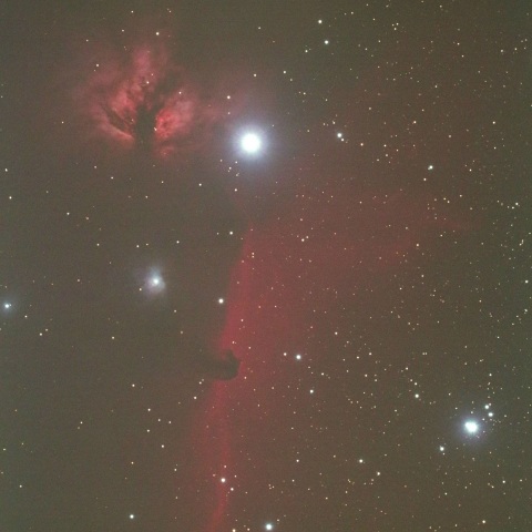 市街地での馬頭星雲と周辺