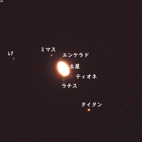 土星と6個の衛星