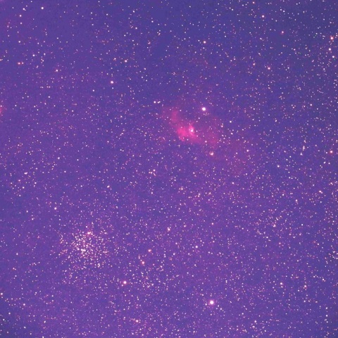 M52＆バブル星雲（光害地）