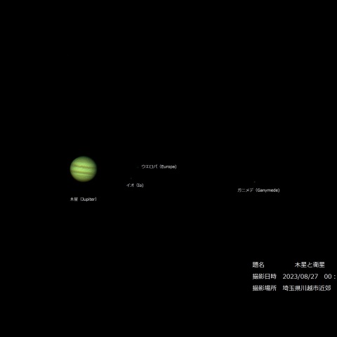 2023/08/27木星と衛星