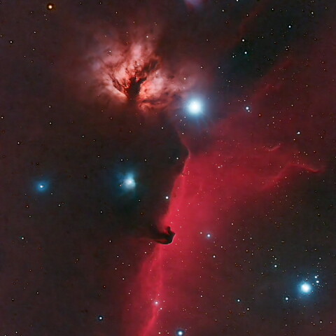 馬頭星雲と燃える木星雲