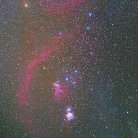 オリオン座とアトラス彗星