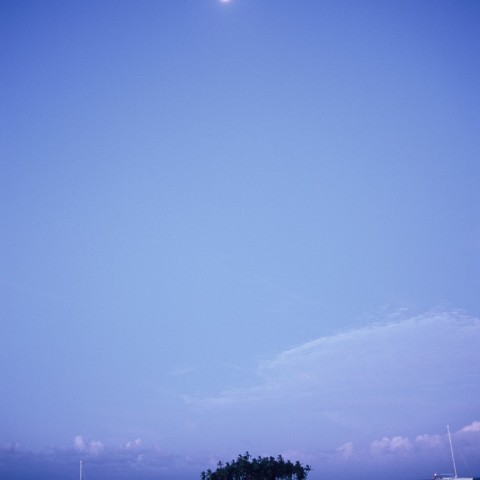 椰子島の残月