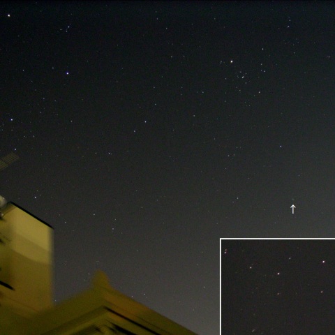 街中のラブジョイ彗星