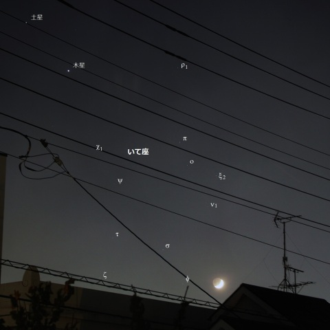 いて座に集う 月・木星・土星