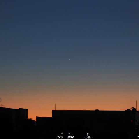 夕暮れの三角形－水星・木星・土星