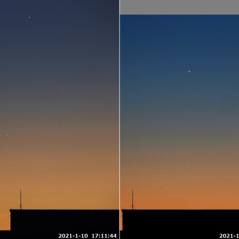 夕暮れの三角形－水星・木星・土星（2）