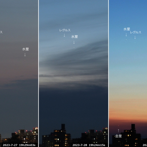 水星とレグルスの接近