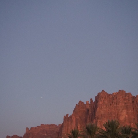 ビュートに昇る月・木星