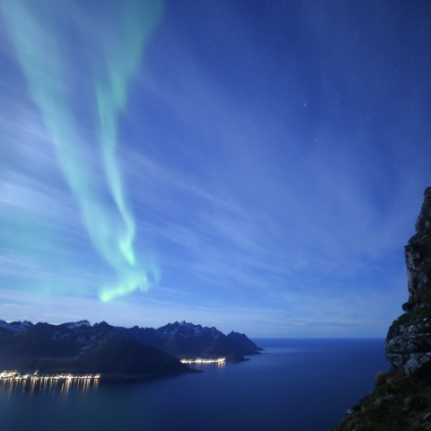 ノルウェー海のオーロラ