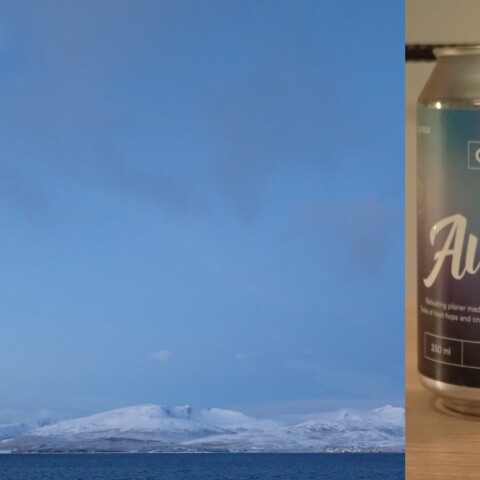 トロムソの月と「Aurora」ビール