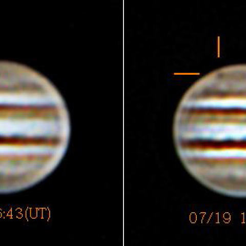 木星に出現した暗斑