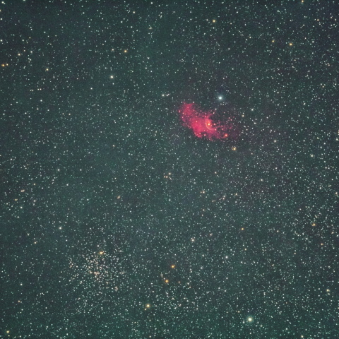 NGC7635（バブル星雲）とM52