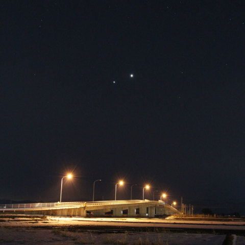 再接近中の金星と木星