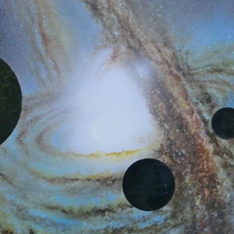 宇宙画　「衝突銀河」