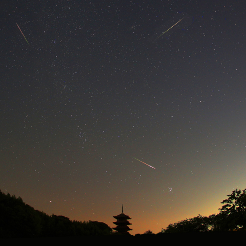 ペルセウス流星と備中国分寺