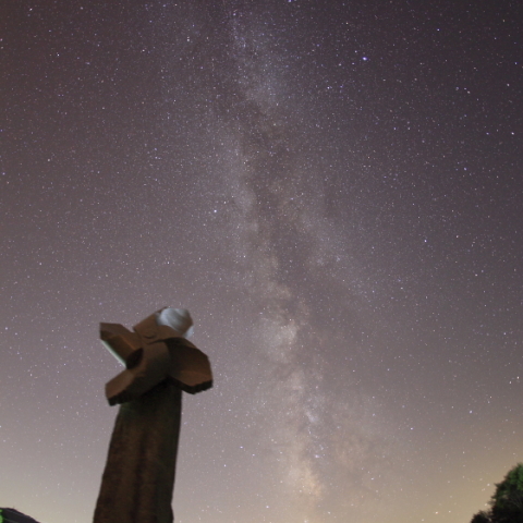 石の風車と天の川