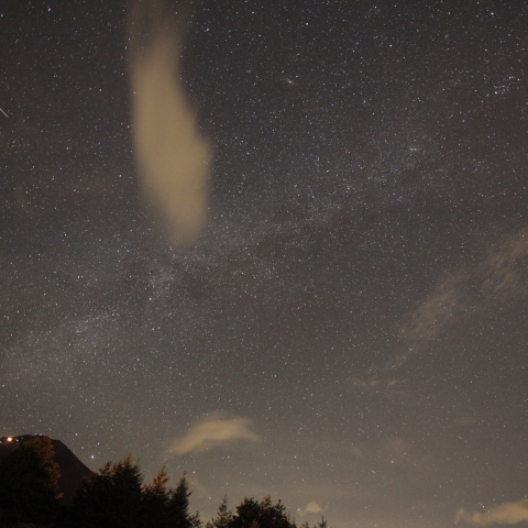 富士山とイリジウムフレア