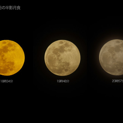 望遠レンズによる半影月食