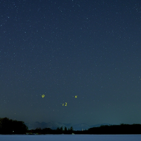 地平線付近のはくちょう座