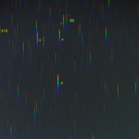 うさぎ座西部のスペクトル