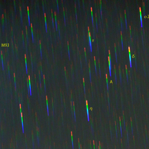 おおいぬ座南東部のスペクトル