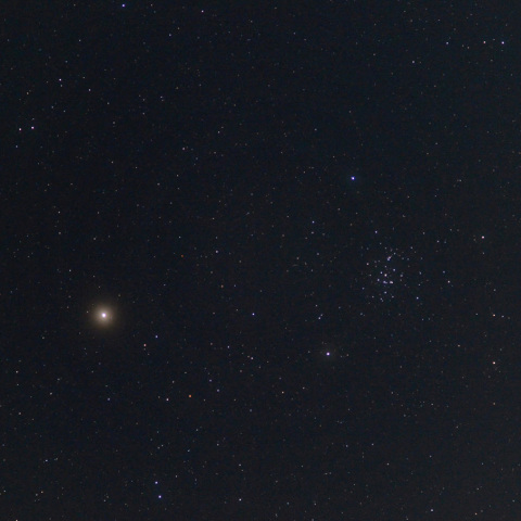 火星とプレセペ星団 (25-05-16)