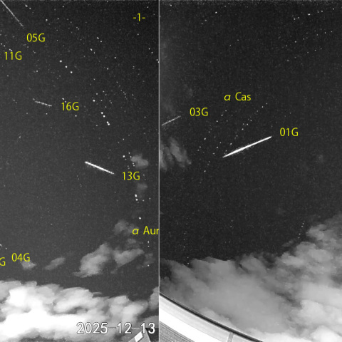 夜半前の流星N (25-12-13)