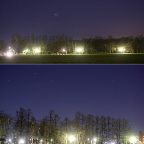 同日の南斗六星と北斗七星