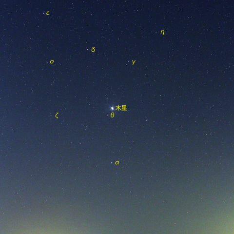 昇るおとめ座と木星