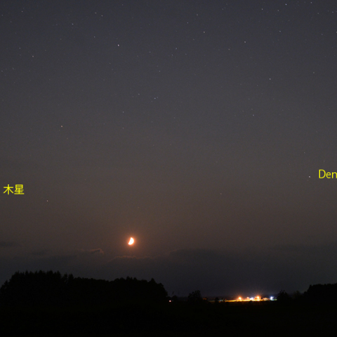 沈む月と木星