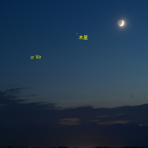 西天の月、木星、スピカ