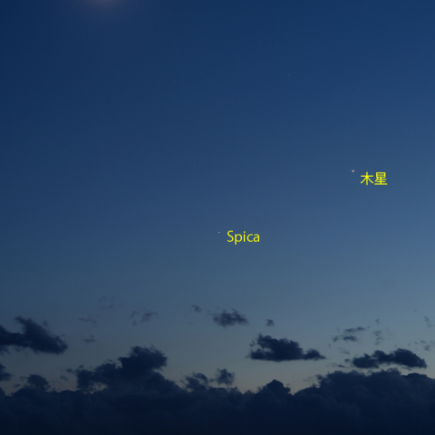 西天の月、スピカ、木星