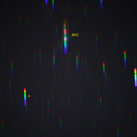 オリオン座南部のスペクトル